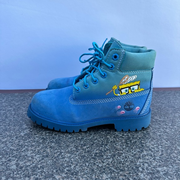 TIMBERLAND x SpongeBob 6 Inch Waterproof Nubuck Leather Boots 2 Youth Premium - Picture 2 of 11